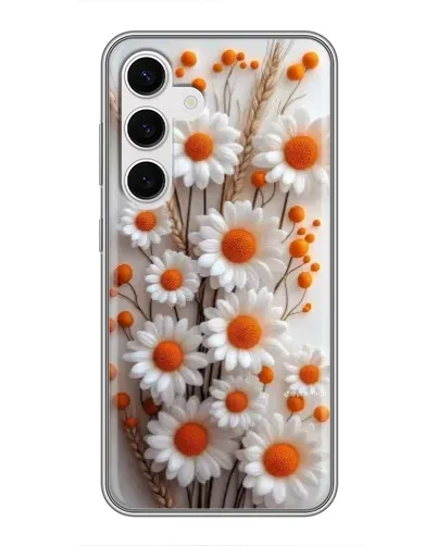 Чехол для Samsung Galaxy S24 с картинкой «Белые сухоцветы»