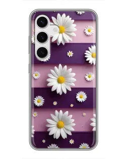 Чехол для Samsung Galaxy S24 с картинкой «Ромашки на фиолетовом» Чехол для Samsung Galaxy S24 с картинкой «Ромашки на фиолетовом»
