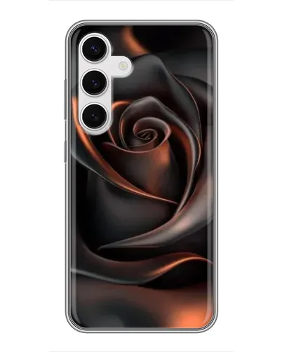 Чехол для Samsung Galaxy S24 с картинкой «Шелковая черная роза»