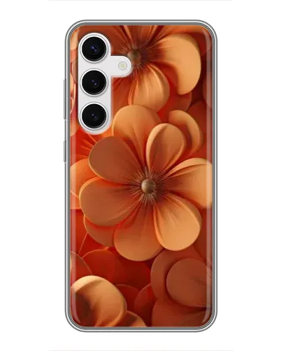 Чехол для Samsung Galaxy S24 с картинкой «Оранжевый макро цветок»