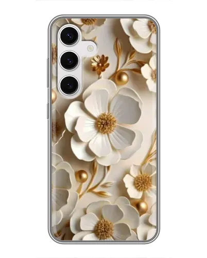 Чехол для Samsung Galaxy S24 с картинкой «Белие бумажние  цвети»