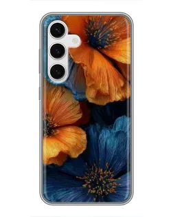 Чехол для Samsung Galaxy S24 с картинкой «Яркая сине-оранжевая флора» Чехол для Samsung Galaxy S24 с картинкой «Яркая сине-оранжевая флора»