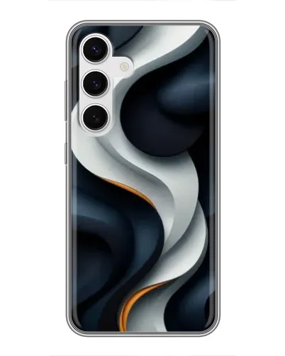 Чохол для Samsung Galaxy S24 з картинкою «Об'ємні чорно-білі стрічки» Чохол для Samsung Galaxy S24 з картинкою «Об'ємні чорно-білі стрічки»