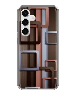 Чохол для Samsung Galaxy S24 з картинкою «Коричневі об'ємні квадрати» Чохол для Samsung Galaxy S24 з картинкою «Коричневі об'ємні квадрати»
