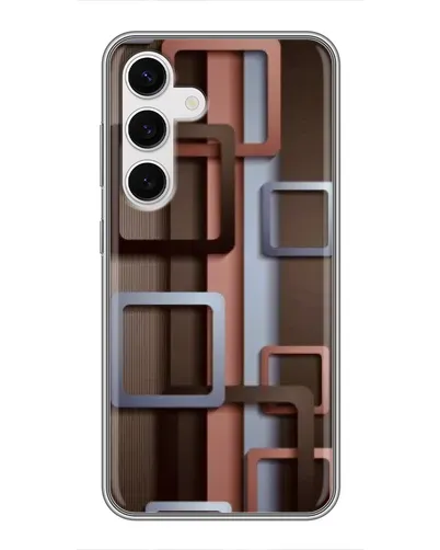 Чохол для Samsung Galaxy S24 з картинкою «Коричневі об'ємні квадрати» Чохол для Samsung Galaxy S24 з картинкою «Коричневі об'ємні квадрати»