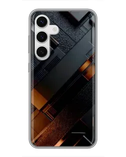Чохол для Samsung Galaxy S24 з картинкою «Чорні геометричні блоки»