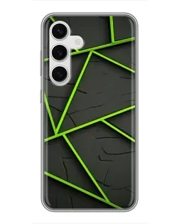 Чохол для Samsung Galaxy S24 з картинкою «Зелені геометричні лінії»