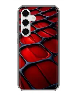 Чохол для Samsung Galaxy S24 з картинкою «Червона глянцева сітка»