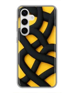 Чохол для Samsung Galaxy S24 з картинкою «Чорне жовте переплетення»
