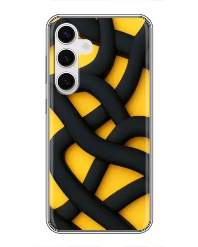 Чохол для Samsung Galaxy S24 з картинкою «Чорне жовте переплетення» Чохол для Samsung Galaxy S24 з картинкою «Чорне жовте переплетення»