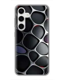 Чохол для Samsung Galaxy S24 з картинкою «Об'ємна темна решітка»