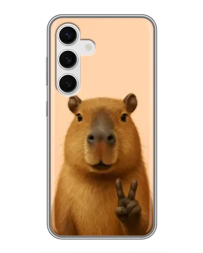 Чехол для Samsung Galaxy S24 с картинкой «Капибара виктория»