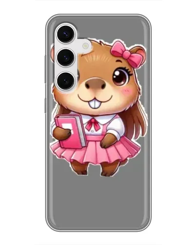 Чехол для Samsung Galaxy S24 с картинкой «Девочка капибара»