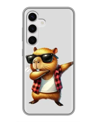 Чехол для Samsung Galaxy S24 с картинкой «Капибара рэпер даб»