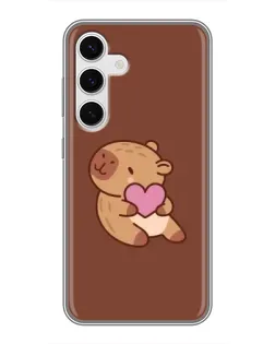 Чехол для Samsung Galaxy S24 с картинкой «Капибара с сердцем» Чехол для Samsung Galaxy S24 с картинкой «Капибара с сердцем»