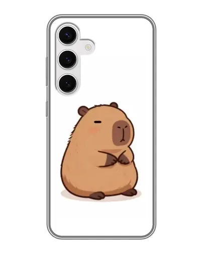 Чехол для Samsung Galaxy S24 с картинкой «Толстенькая капибара»