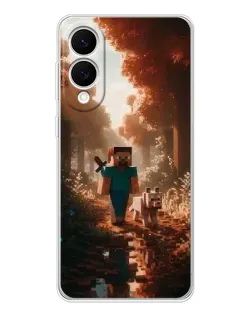 Чехол для Samsung Galaxy S25 Edge с картинкой «Стив в лесу»