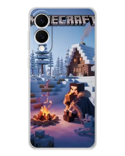 Чехол для Samsung Galaxy S25 Edge с картинкой «Зимний Minecraft»