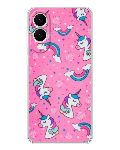 Чехол для Samsung Galaxy S25 Edge с картинкой «Unicorn паттерн розовый»
