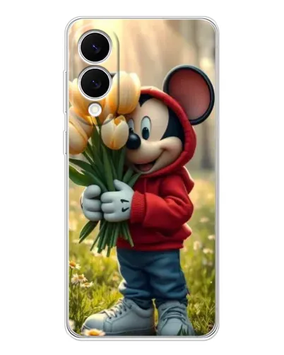 Чехол для Samsung Galaxy S25 Edge с картинкой «Микки с тюльпанами»