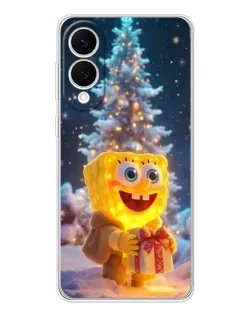 Чехол для Samsung Galaxy S25 Edge с картинкой «Рождественский Спанч Боб»