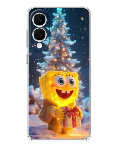 Чехол для Samsung Galaxy S25 Edge с картинкой «Рождественский Спанч Боб»