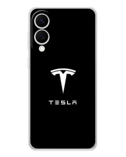 Чехол для Samsung Galaxy S25 Edge с картинкой «Tesla White Logo» Чехол для Samsung Galaxy S25 Edge с картинкой «Tesla White Logo»