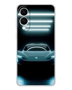 Чехол для Samsung Galaxy S25 Edge с картинкой «Tesla в неоне» Чехол для Samsung Galaxy S25 Edge с картинкой «Tesla в неоне»