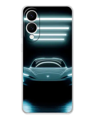 Чехол для Samsung Galaxy S25 Edge с картинкой «Tesla в неоне» Чехол для Samsung Galaxy S25 Edge с картинкой «Tesla в неоне»