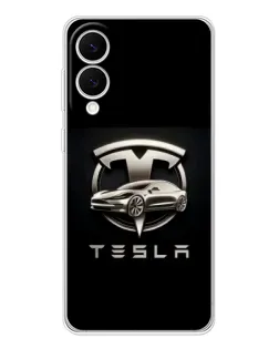Чехол для Samsung Galaxy S25 Edge с картинкой «Tesla — серебристое авто» Чехол для Samsung Galaxy S25 Edge с картинкой «Tesla — серебристое авто»