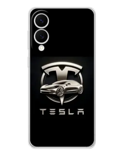 Чехол для Samsung Galaxy S25 Edge с картинкой «Tesla — серебристое авто» Чехол для Samsung Galaxy S25 Edge с картинкой «Tesla — серебристое авто»