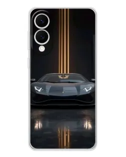 Чехол для Samsung Galaxy S25 Edge с картинкой «Lamborghini золотые линии»