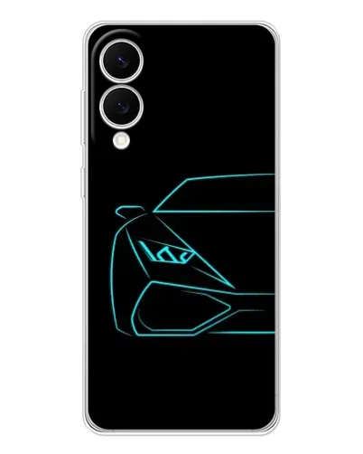 Чехол для Samsung Galaxy S25 Edge с картинкой «Голубой силуэт Lamborghini»