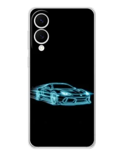 Чехол для Samsung Galaxy S25 Edge с картинкой «Неоновый контур Lamborghini»