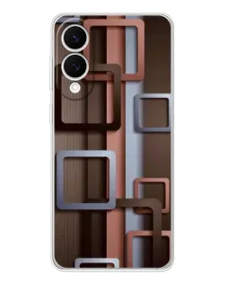 Чохол для Samsung Galaxy S25 Edge з картинкою «Коричневі об'ємні квадрати»