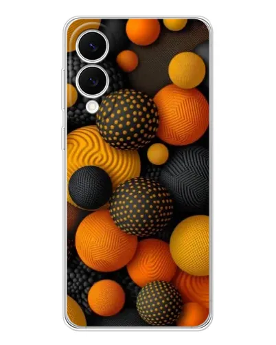 Чехол для Samsung Galaxy S25 Edge с картинкой «Объемные оранжевые сферы» Чехол для Samsung Galaxy S25 Edge с картинкой «Объемные оранжевые сферы»