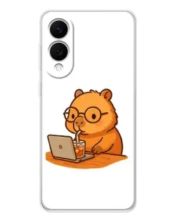 Чохол для Samsung Galaxy S25 Edge з картинкою «Капібара з ноутбуком»