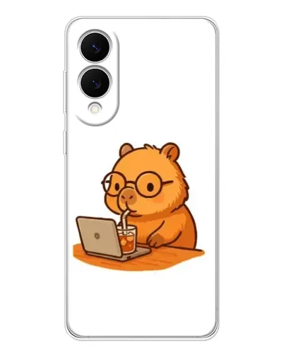 Чехол для Samsung Galaxy S25 Edge с картинкой «Капибара с ноутбуком» Чехол для Samsung Galaxy S25 Edge с картинкой «Капибара с ноутбуком»