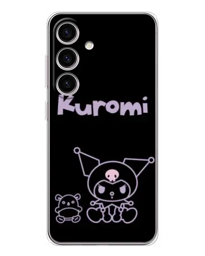 Чехол для Samsung Galaxy S25 FE с картинкой «Kuromi — черный минимализм»