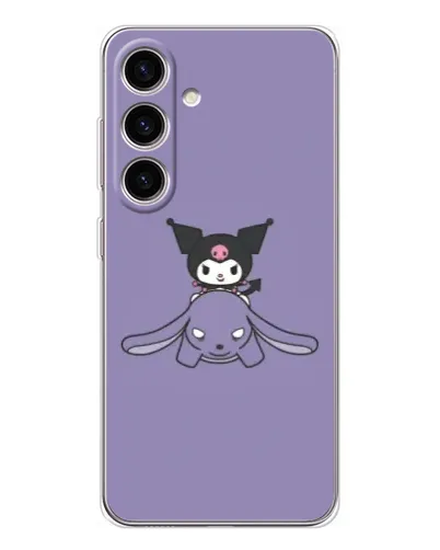 Чехол для Samsung Galaxy S25 FE с картинкой «Kuromi на лиловом фоне»