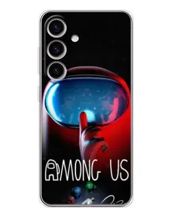 Чехол для Samsung Galaxy S25 FE с картинкой «Красный импостер — макро»