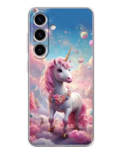 Чехол для Samsung Galaxy S25 FE с картинкой «Единорог среди облаков»