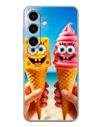 Чехол для Samsung Galaxy S25 FE с картинкой «Спанч Боб мороженое»