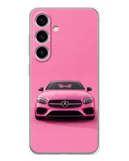 Чехол для Samsung Galaxy S25 FE с картинкой «Розовый Mercedes AMG»