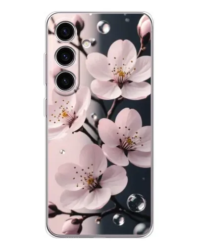 Чехол для Samsung Galaxy S25 FE с картинкой «Нежная сакура и капли» Чехол для Samsung Galaxy S25 FE с картинкой «Нежная сакура и капли»