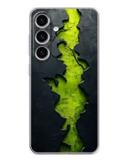 Чехол для Samsung Galaxy S25 FE с картинкой «Салатовый разлом скалы»