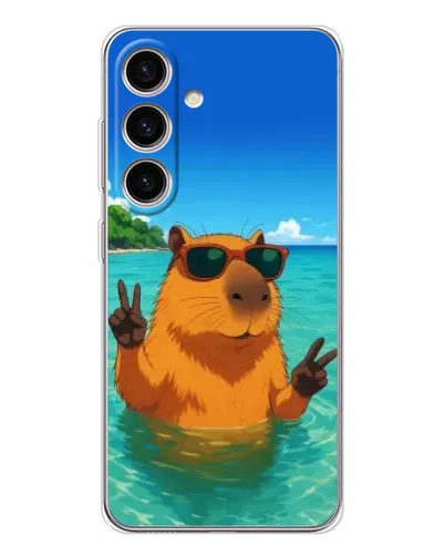 Чехол для Samsung Galaxy S25 FE с картинкой «Морская капибара»