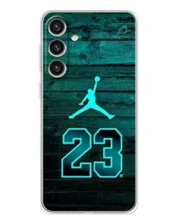 Чехол для Samsung Galaxy S25 Plus с картинкой «Jordan Cyan 23» Чехол для Samsung Galaxy S25 Plus с картинкой «Jordan Cyan 23»