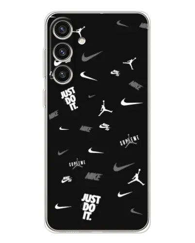 Чехол для Samsung Galaxy S25 Plus с картинкой «Nike Black Pattern» Чехол для Samsung Galaxy S25 Plus с картинкой «Nike Black Pattern»