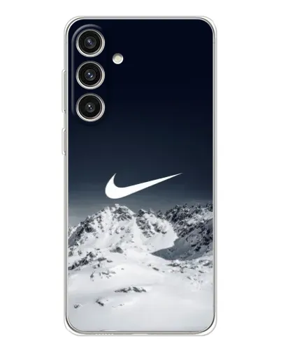 Чехол для Samsung Galaxy S25 Plus с картинкой «Nike — зимние горы» Чехол для Samsung Galaxy S25 Plus с картинкой «Nike — зимние горы»